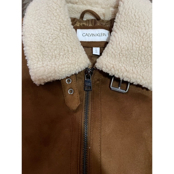 Calvin Klein Brown Shearling Jacket - Picture 2 of 4